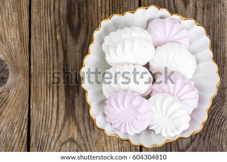 Sweet delicacy of marshmallows. Studio Photo
