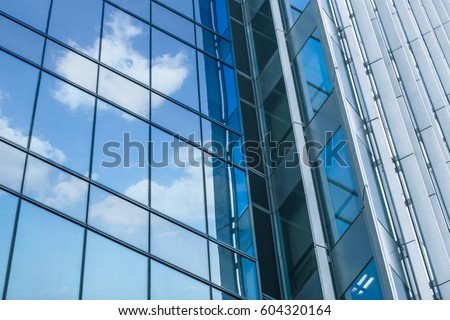 Urban abstract - windowed corner of office building