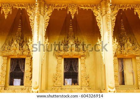Golden buddha temple landmark of Bangkla,Chachoengsoa, Thailand