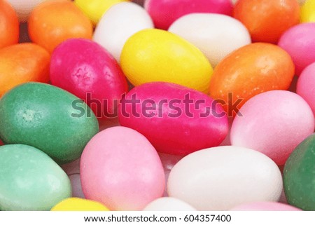 Easter candy. Egg shaped sugar candy for easter season.