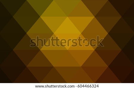 Dark Green, Yellow vector polygonal illustration, which consist of triangles. Triangular pattern for your business design. Geometric background in Origami style with gradient. 