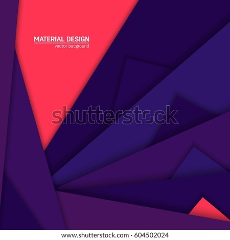 Vector material design background. Abstract creative concept layout template. For web and mobile app, paper art illustration, style blank, poster, booklet. Motion wallpaper element.