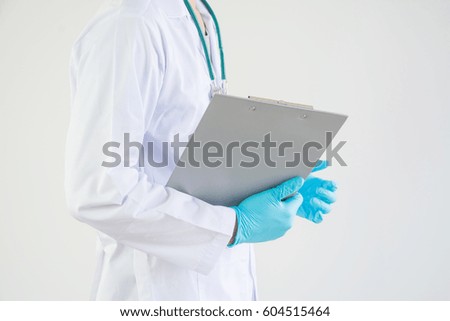 doctor taking notes. medical concept