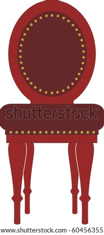 Vector image of an isolated chair with leather on cartoon style on white background.