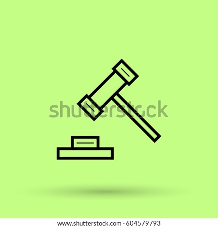 Auction isolated minimal single flat linear icon for application and info-graphic. Law line vector icon for websites and mobile minimalistic flat design.