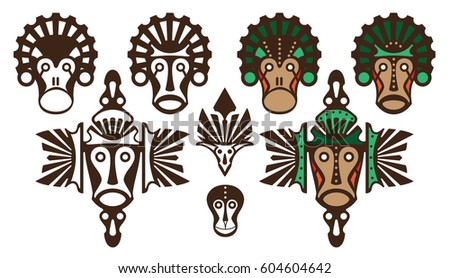 african monkey face mask symbol