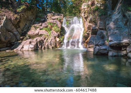 Waterfall "Zaskalnik" in Szczawnica city,  Royalty-Free Stock Photo #604617488