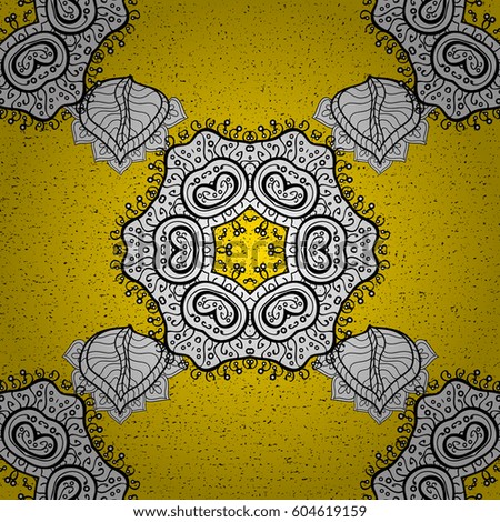 Abstract background. Oriental vector classic yellow and golden pattern.