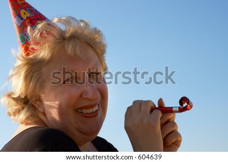 woman in birthday cap
