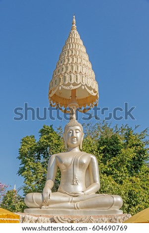 Buddha Stucco with Umbrella Tiered