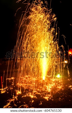 Blurred photo, background of fireworks