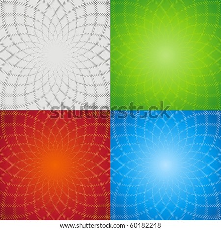 Four abstract background in the form of a stylized flower pattern