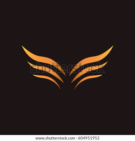 gold wing abstract vector company logo