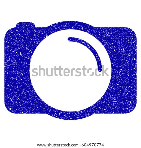 Grunge Photo Camera rubber seal stamp watermark. Icon symbol with grunge design and scratched texture. Unclean vector blue sign.