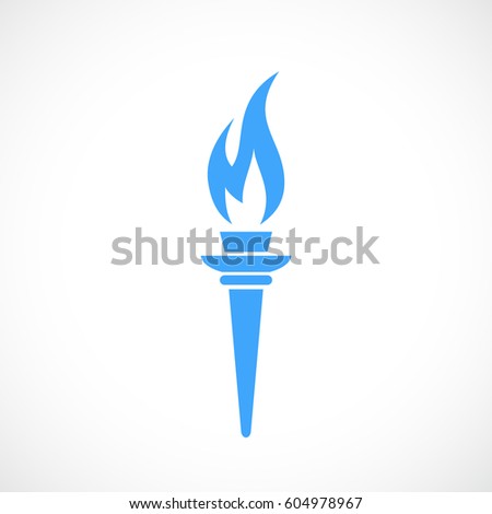 Torch fire vector icon illustration on white background