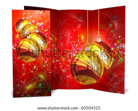 3D render Christmas  Card on a white background