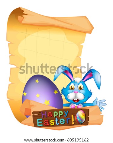 Paper template for Easter holiday illustration