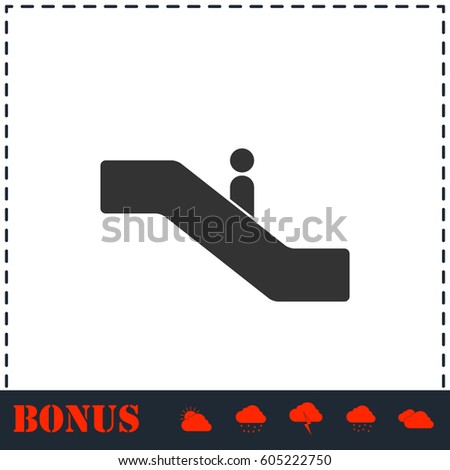 Escalator icon flat. Simple vector symbol and bonus icon