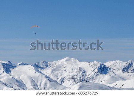 Higland paragliding in the Caucasus mountains