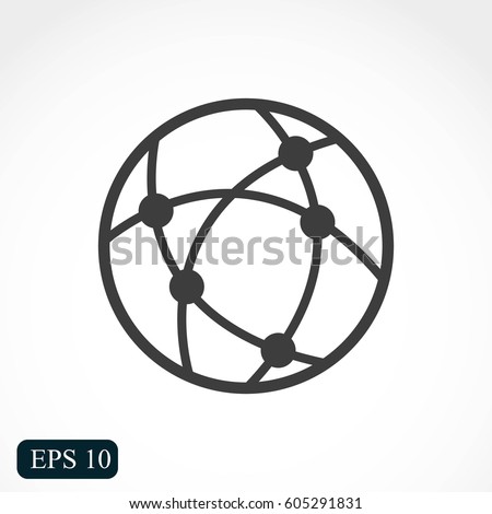 Global technology or social network vector icon Royalty-Free Stock Photo #605291831