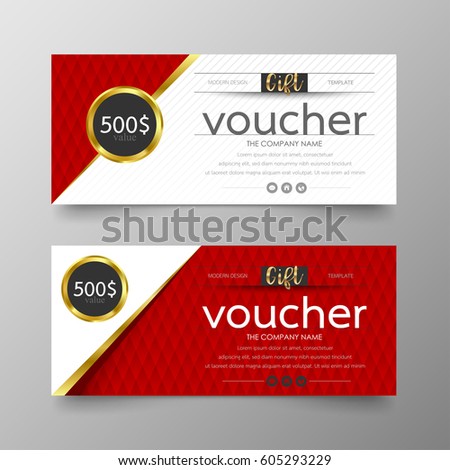 Gift voucher premium template on background vector modern value design and layout luxury.Cover leaflet elegant Illustration in horizontal pattern.