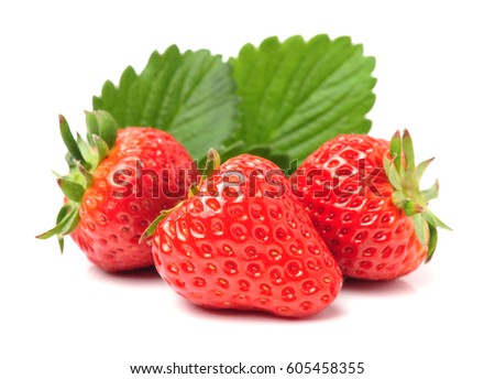 Strawberries isolated on white background 