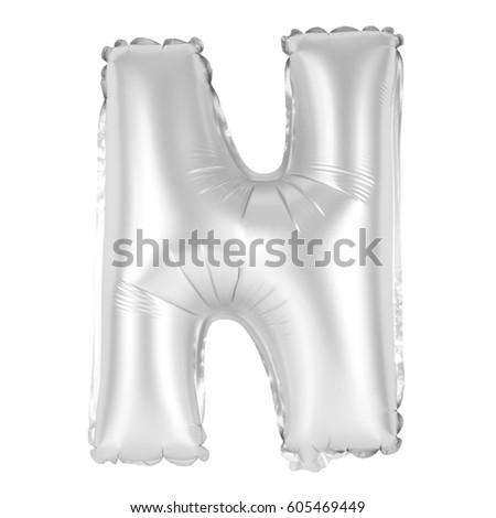 Letter N from English alphabet of balloons on a white background (chrome)