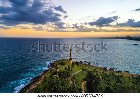 Lighthouse Santo Domingo Royalty-Free Stock Photo #605534786