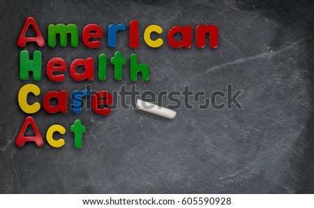American Health Care Act illustration on chalkboard