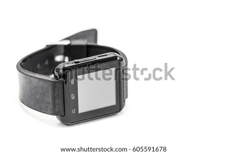 black smart watch isolated on a white background