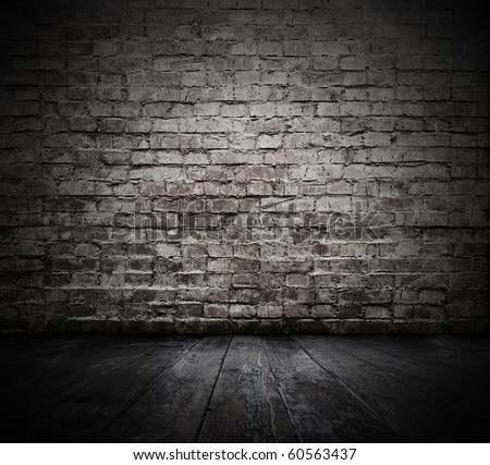 old room with brick wall Royalty-Free Stock Photo #60563437
