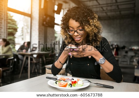 african american woman eating
