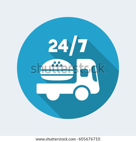 Fast-food delivery service - Vector flat icon
