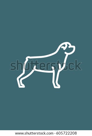 Rottweiler dog icon, Vector