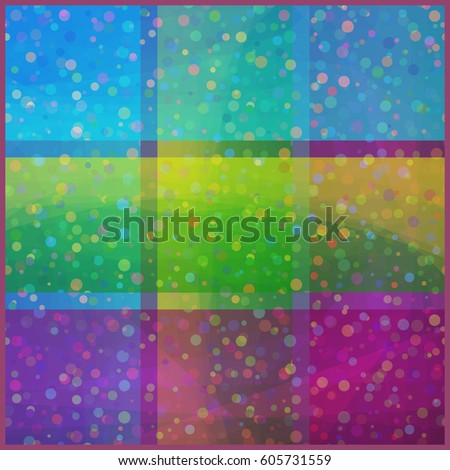 Abstract Seamless Background with Colorful Geometrical Squares. Eps10, Contains Transparencies. Vector