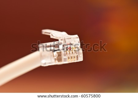 tech cable with plug isolated on a white background. photography studio