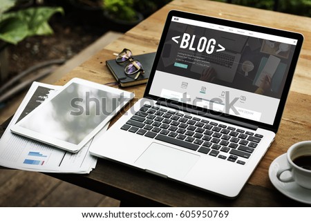 Blog Website Article Lifestyle Online Word Royalty-Free Stock Photo #605950769