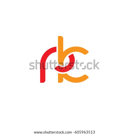 Initial letters rk, round overlapping chain shape lowercase logo modern design red orange