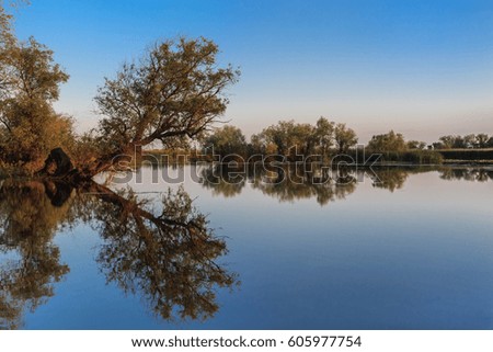 a river channel in Danube Delta, Romania