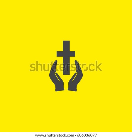 Two Hands and Cross of Christ and Believers