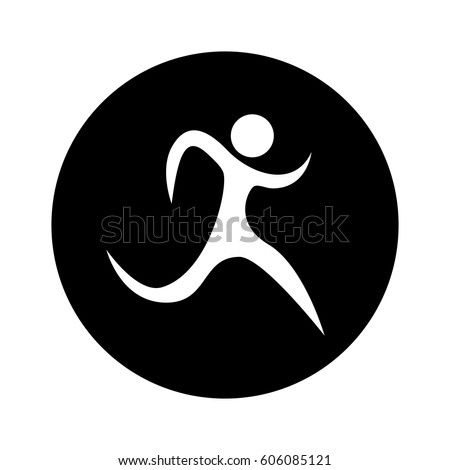 runner athlete silhouette icon vector illustration design
