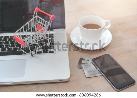  making online payment with laptop for shoping