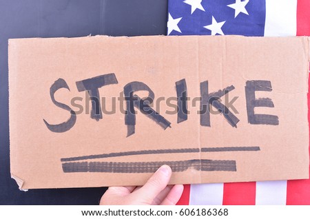 Workers going on Strike Royalty-Free Stock Photo #606186368