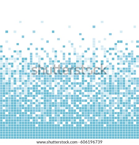 Abstract geometric background with white grid with pieces of squares. Monochrome halftone vector pattern with shades of blue Royalty-Free Stock Photo #606196739