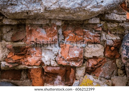 A beautiful pattern on an old brick wall