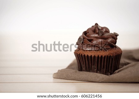Chocolate cupcake with decoration, AF point selection.