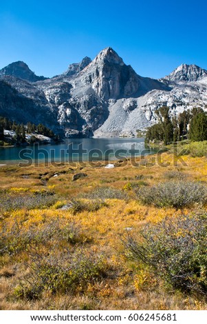 Rae Lakes basin in the High Sierra Mountains in Kings Canyon National Park