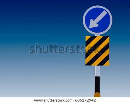 Keep right left sign and symbols 