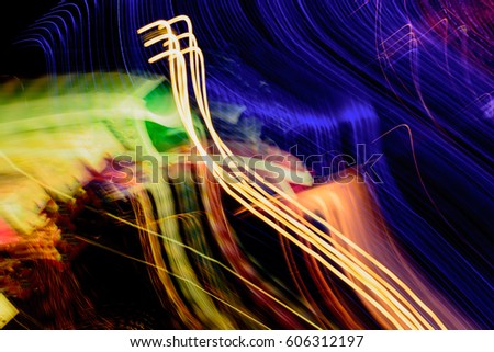 Abstract blurred Color light ,Night Light abstract background.Moving colorful lines of abstract background.