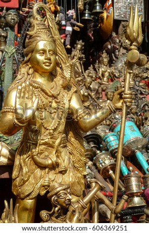 Devotional objects for pilgrims, Swayambhunath, Kathmandu Valley, Nepal